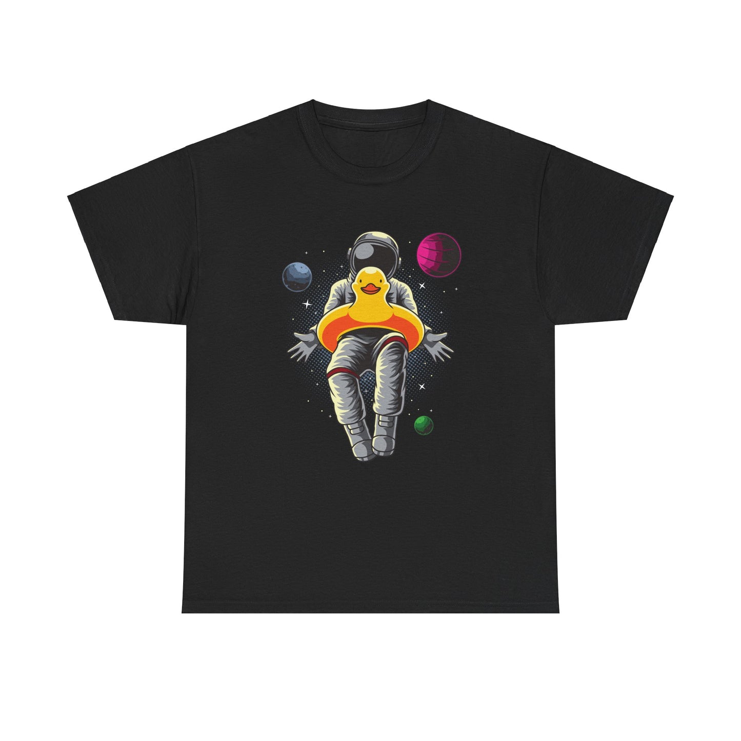 Floatin' with The Duck in Space Unisex Heavy Cotton Tee