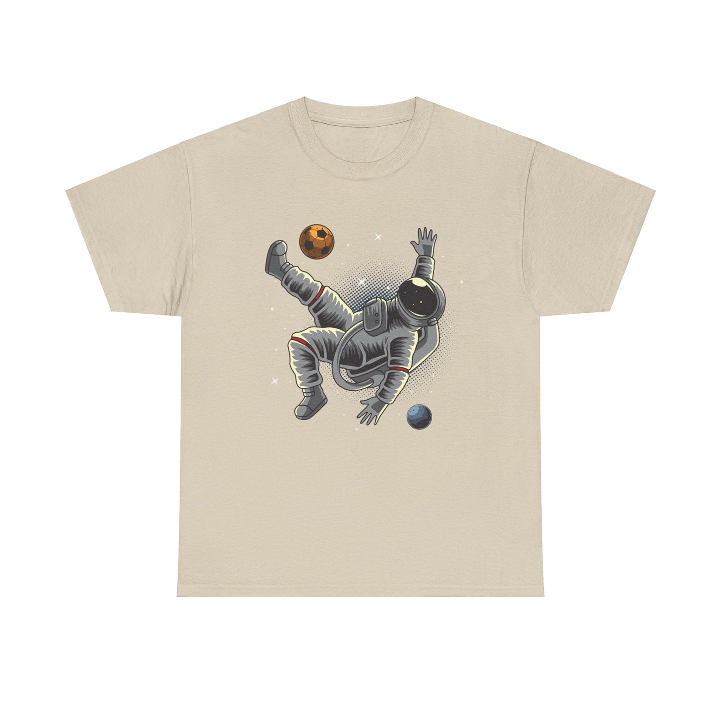 Soccer Kickoff in Space Unisex Heavy Cotton Tee