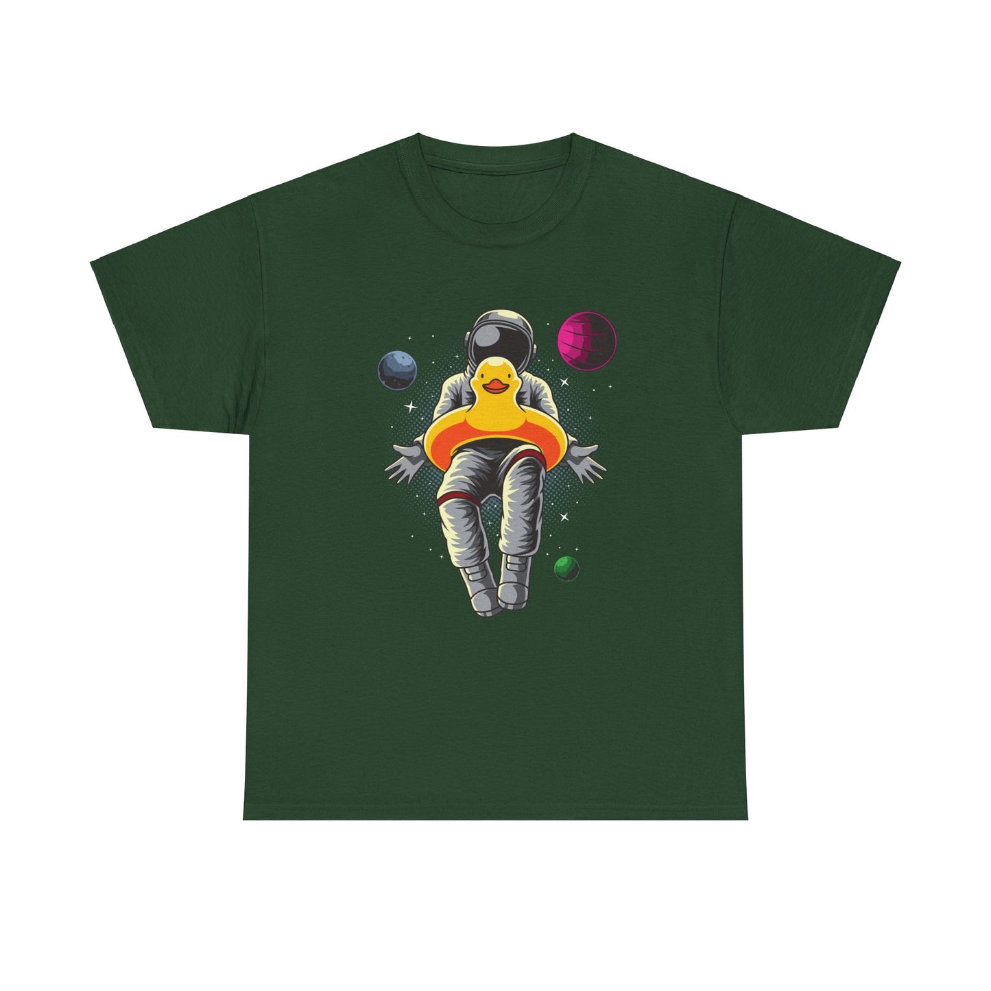 Floatin' with The Duck in Space Unisex Heavy Cotton Tee