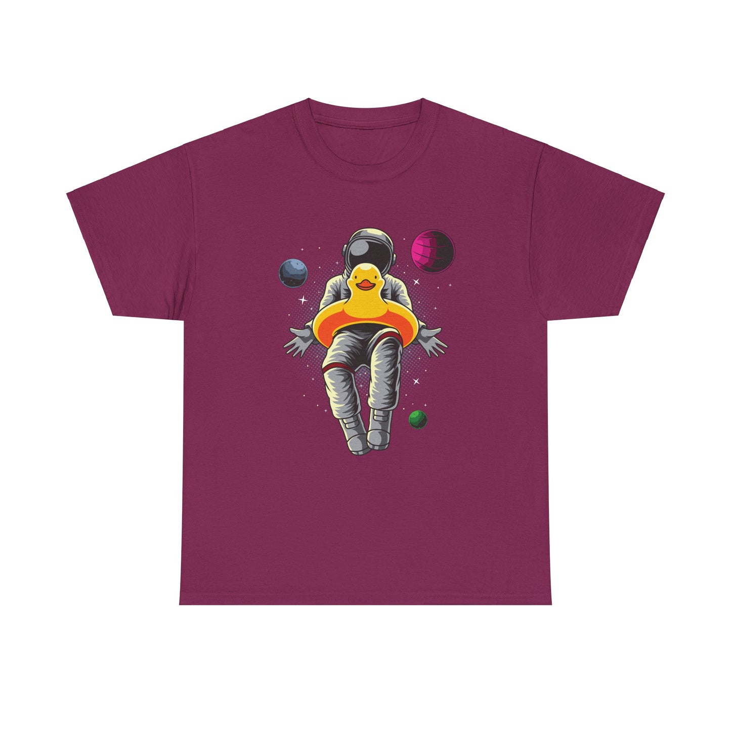 Floatin' with The Duck in Space Unisex Heavy Cotton Tee