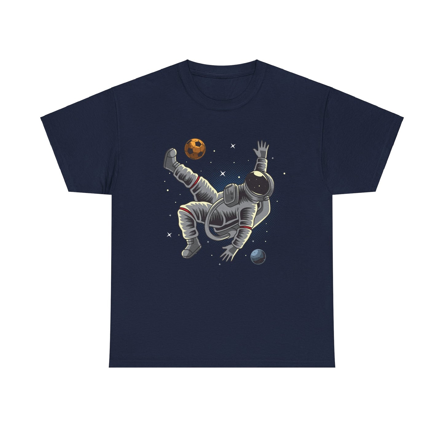 Soccer Kickoff in Space Unisex Heavy Cotton Tee