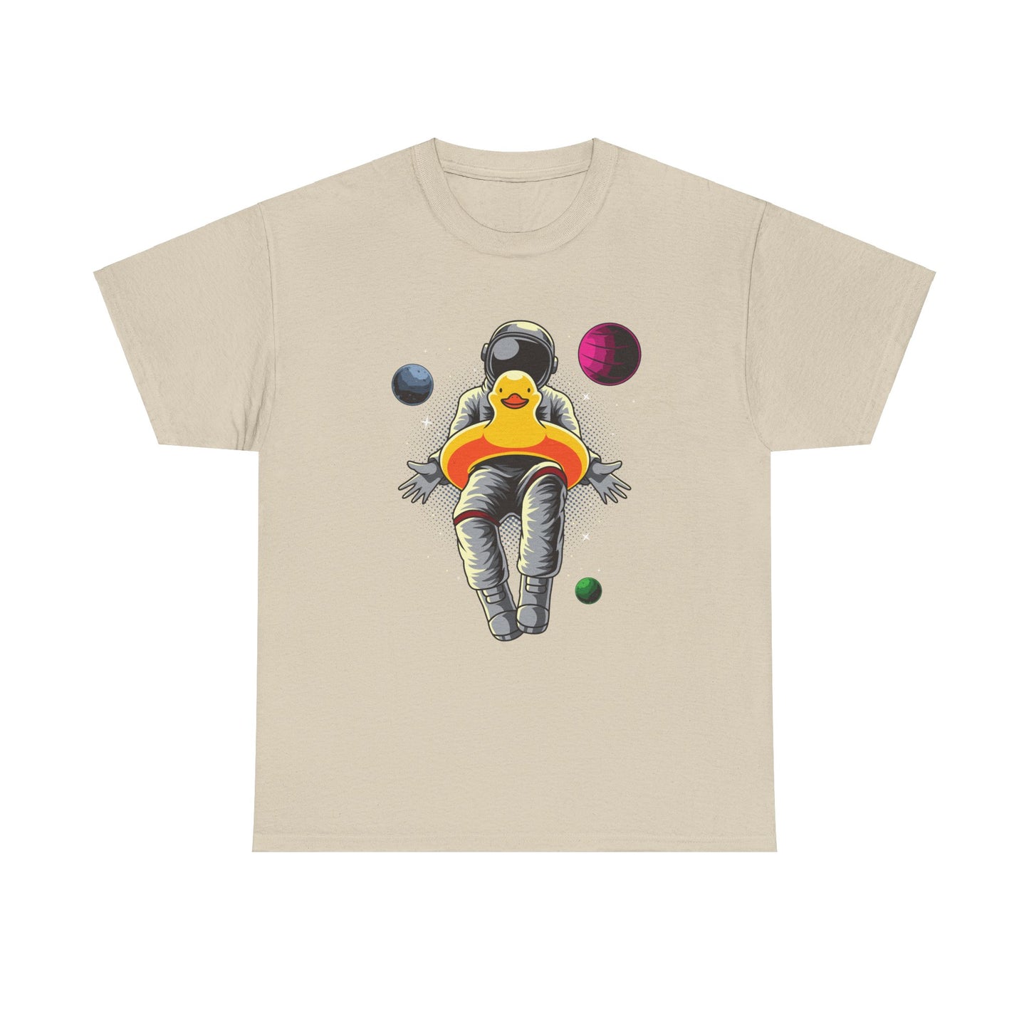 Floatin' with The Duck in Space Unisex Heavy Cotton Tee