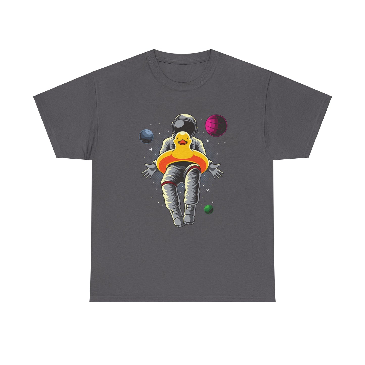 Floatin' with The Duck in Space Unisex Heavy Cotton Tee