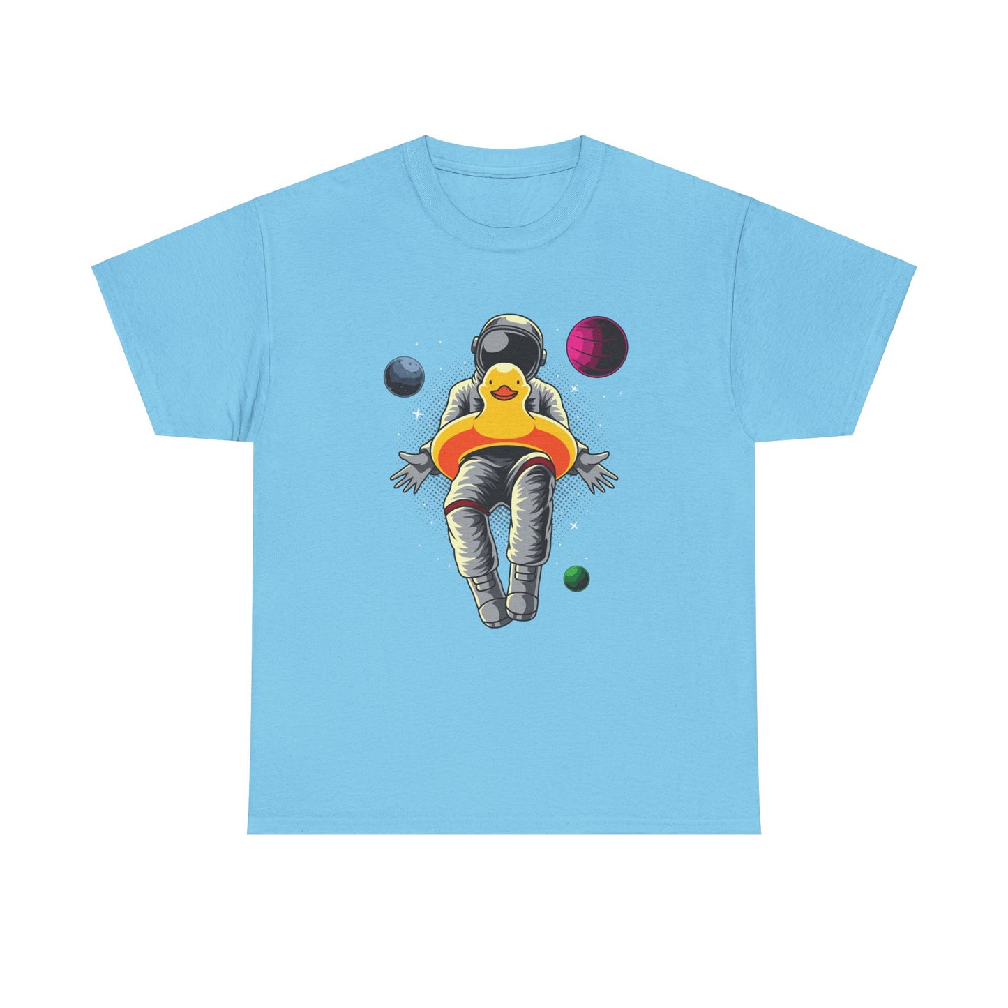 Floatin' with The Duck in Space Unisex Heavy Cotton Tee