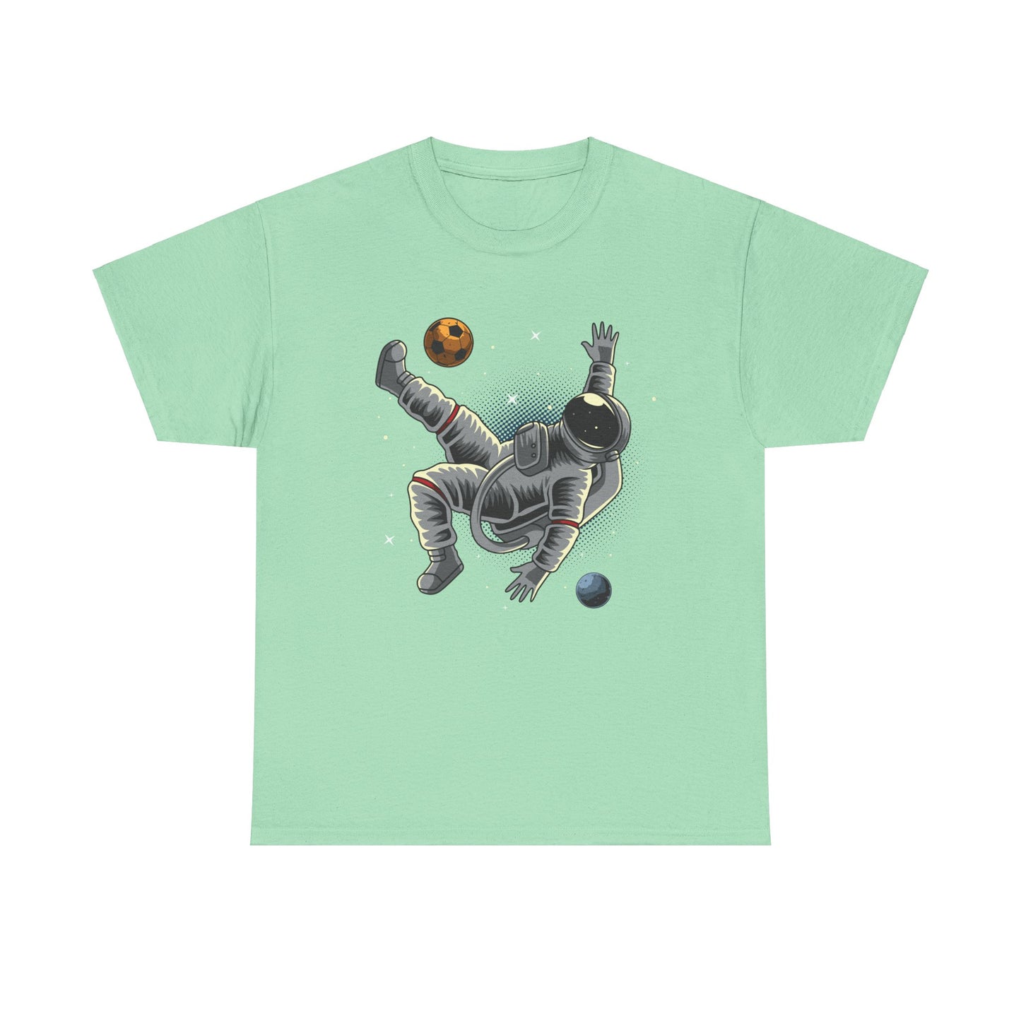 Soccer Kickoff in Space Unisex Heavy Cotton Tee