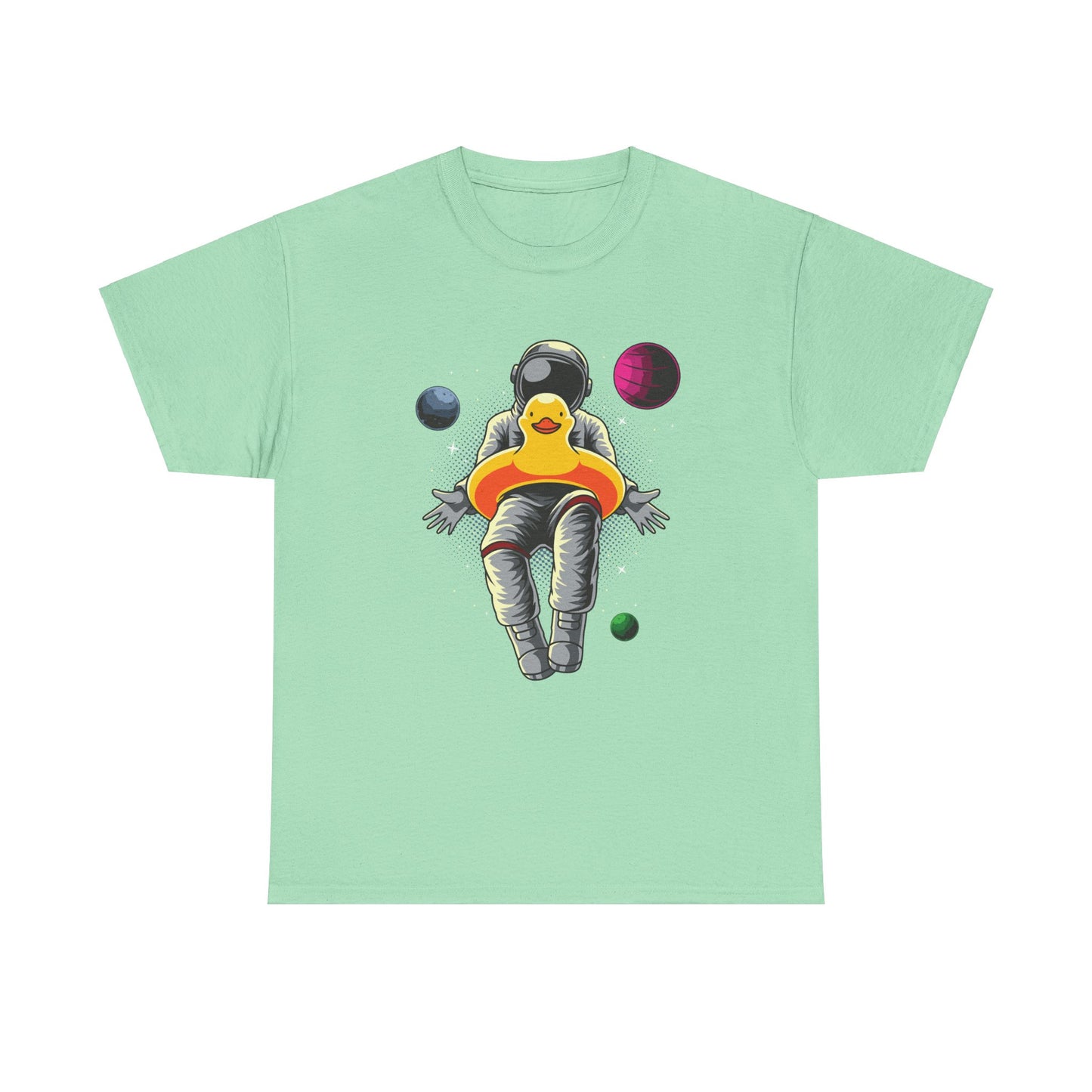 Floatin' with The Duck in Space Unisex Heavy Cotton Tee