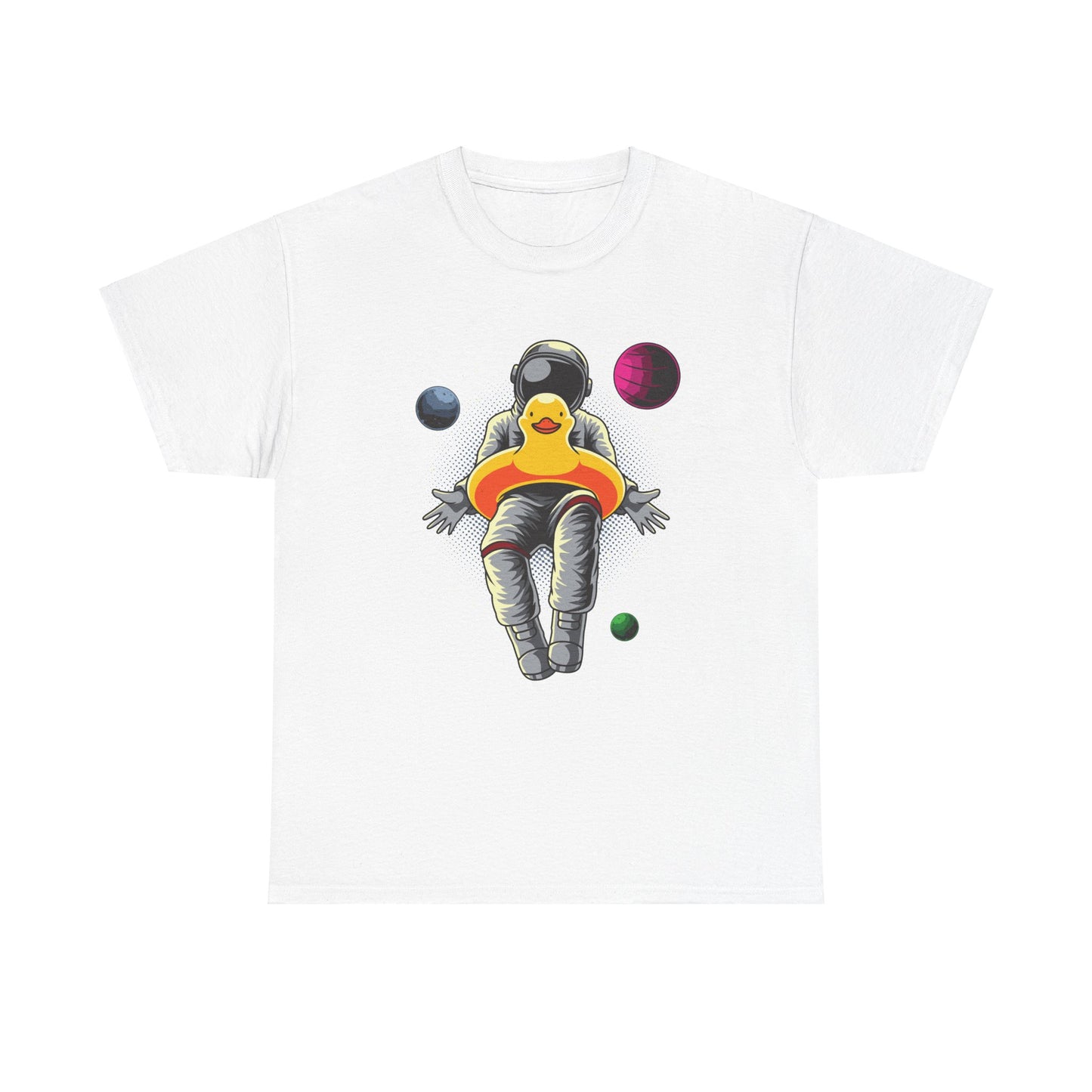 Floatin' with The Duck in Space Unisex Heavy Cotton Tee