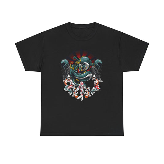 Riding Dragon X KOI Biker's Unisex Heavy Cotton Tee