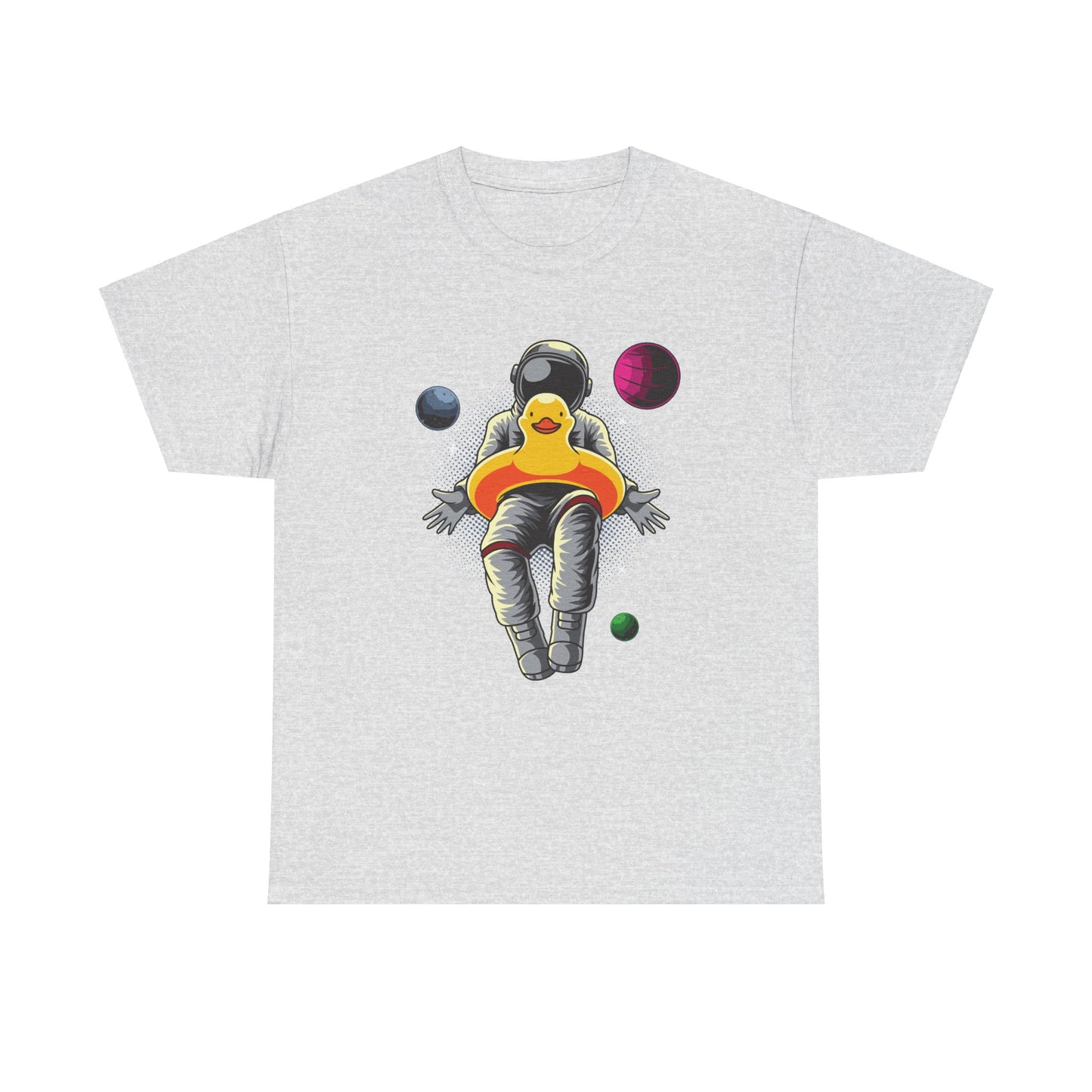 Floatin' with The Duck in Space Unisex Heavy Cotton Tee