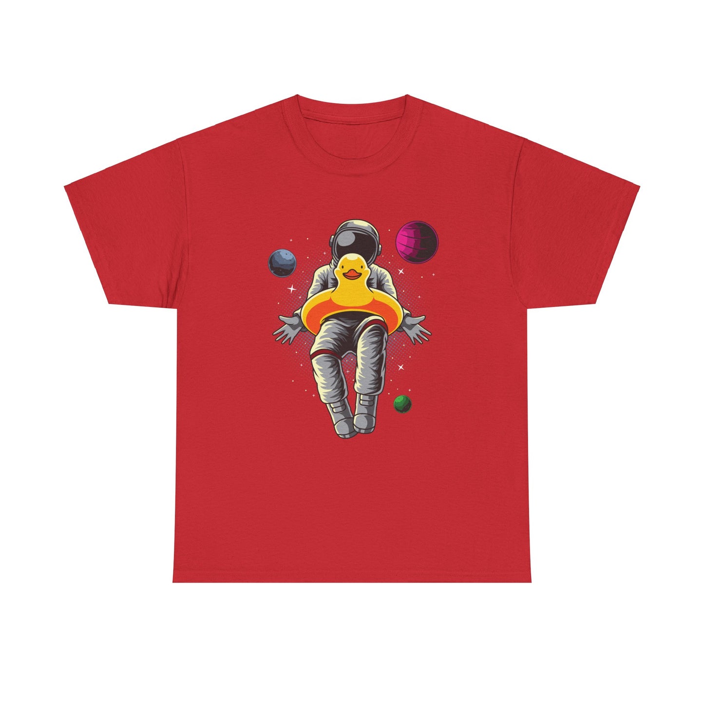 Floatin' with The Duck in Space Unisex Heavy Cotton Tee