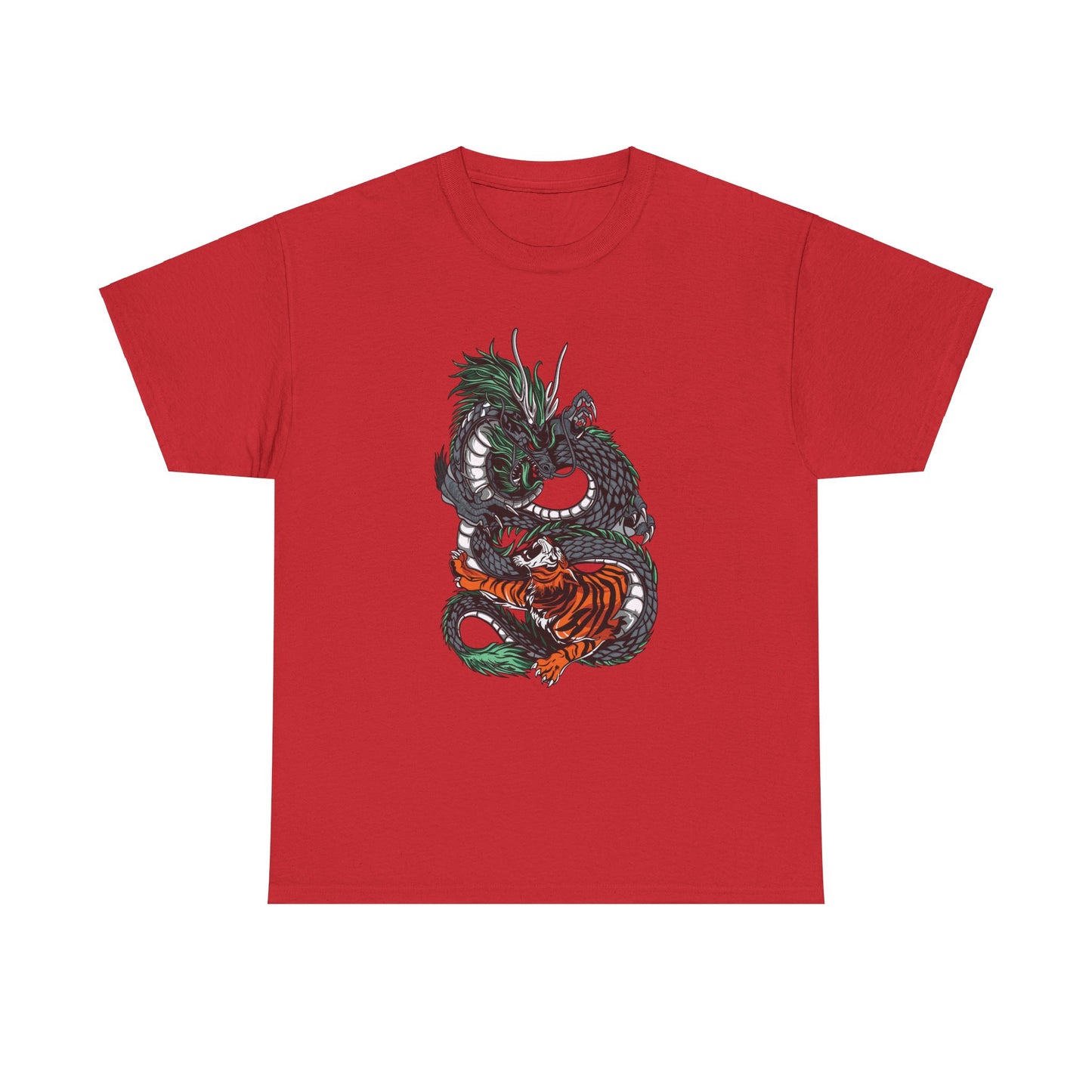 Fighting Tiger X Dragon Unisex Heavy Cotton Tee