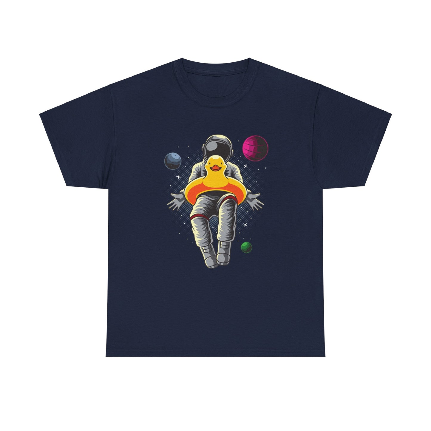 Floatin' with The Duck in Space Unisex Heavy Cotton Tee