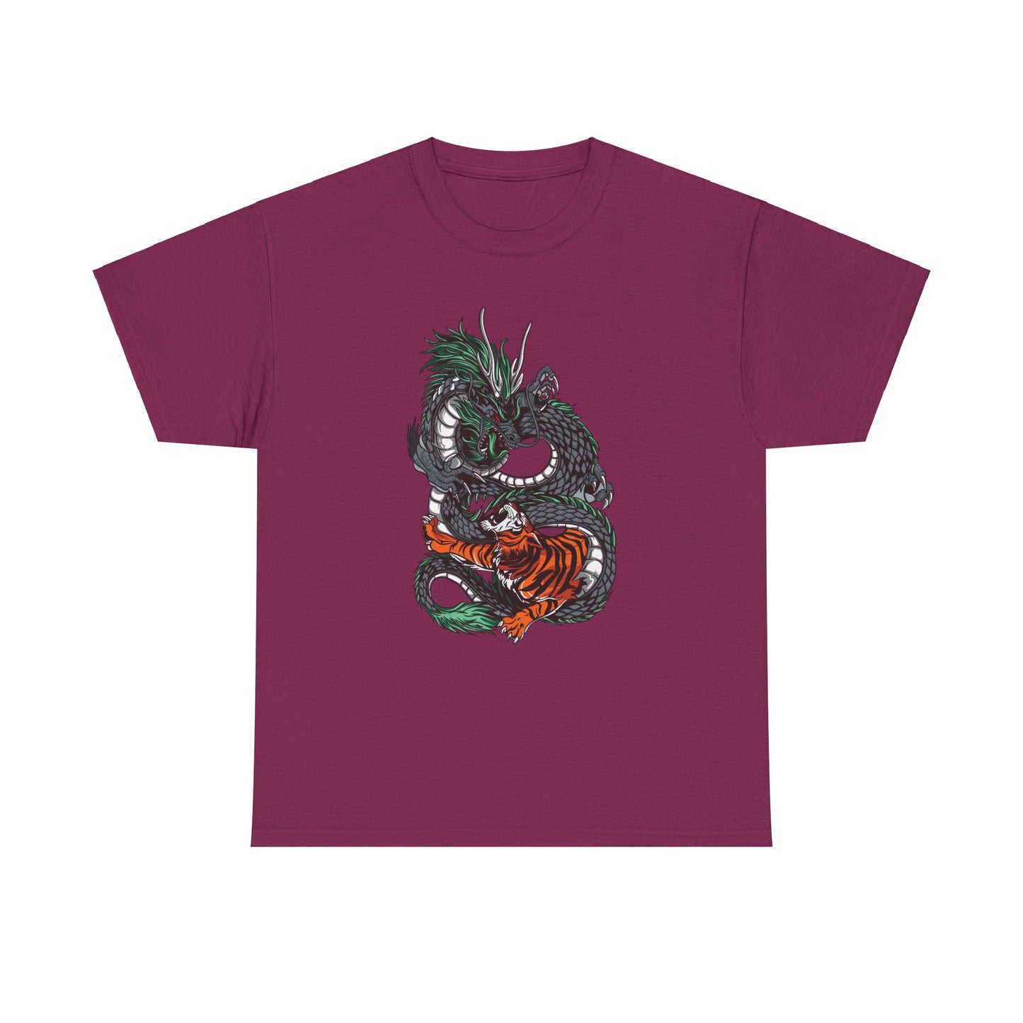 Fighting Tiger X Dragon Unisex Heavy Cotton Tee