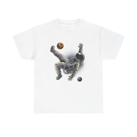 Soccer Kickoff in Space Unisex Heavy Cotton Tee