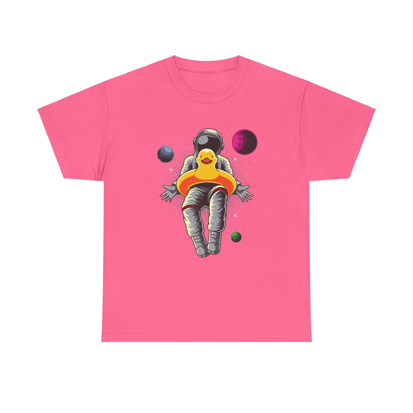 Floatin' with The Duck in Space Unisex Heavy Cotton Tee