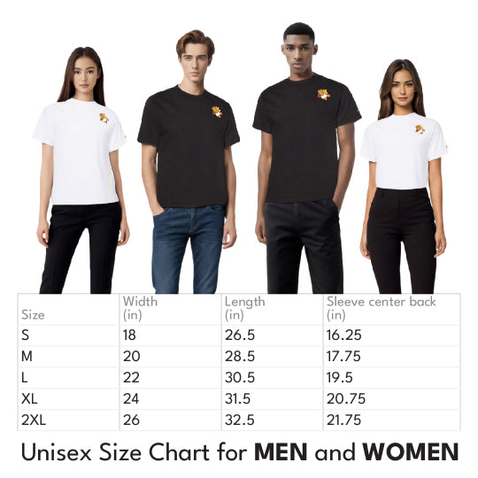 Unisex Size Chart for Men and Women