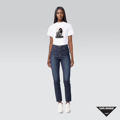 Female Model wearing Thank U, Next White T-Shirt