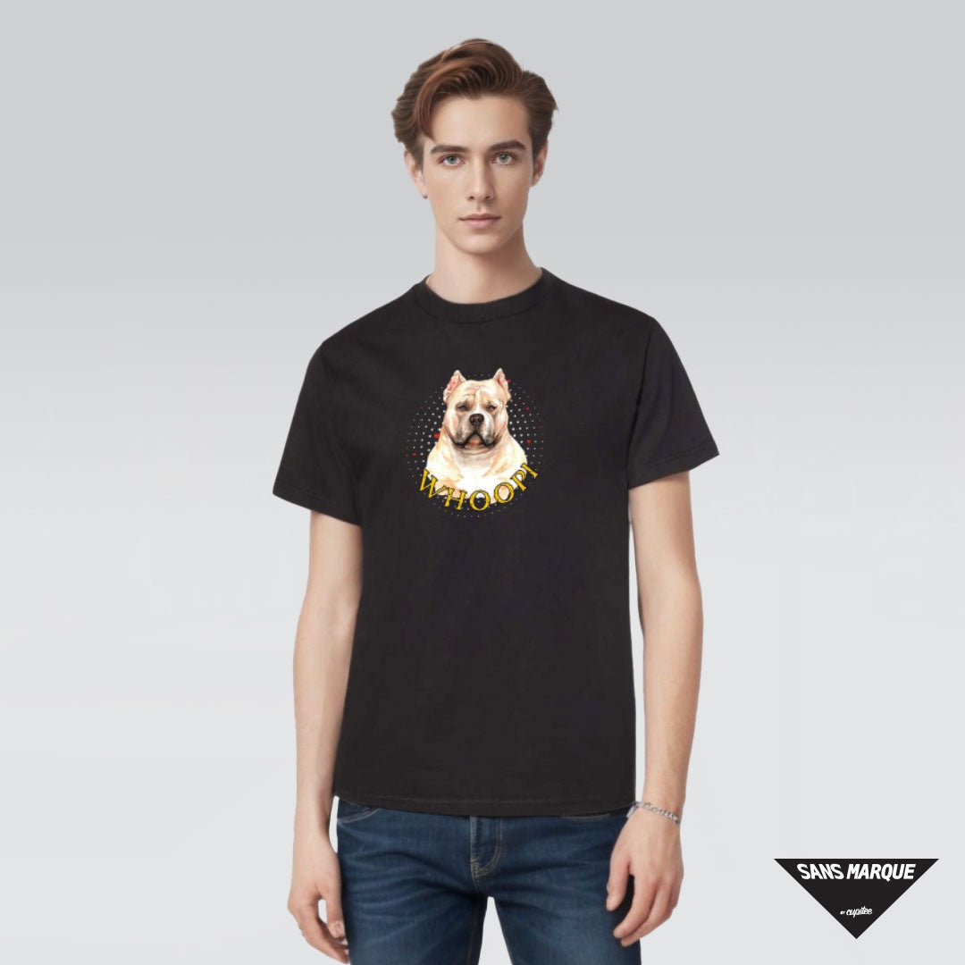 Model wearing American Bully Personalized Black T-Shirt