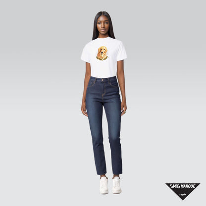 Model wearing Golden Retriever Personalized White T-Shirt