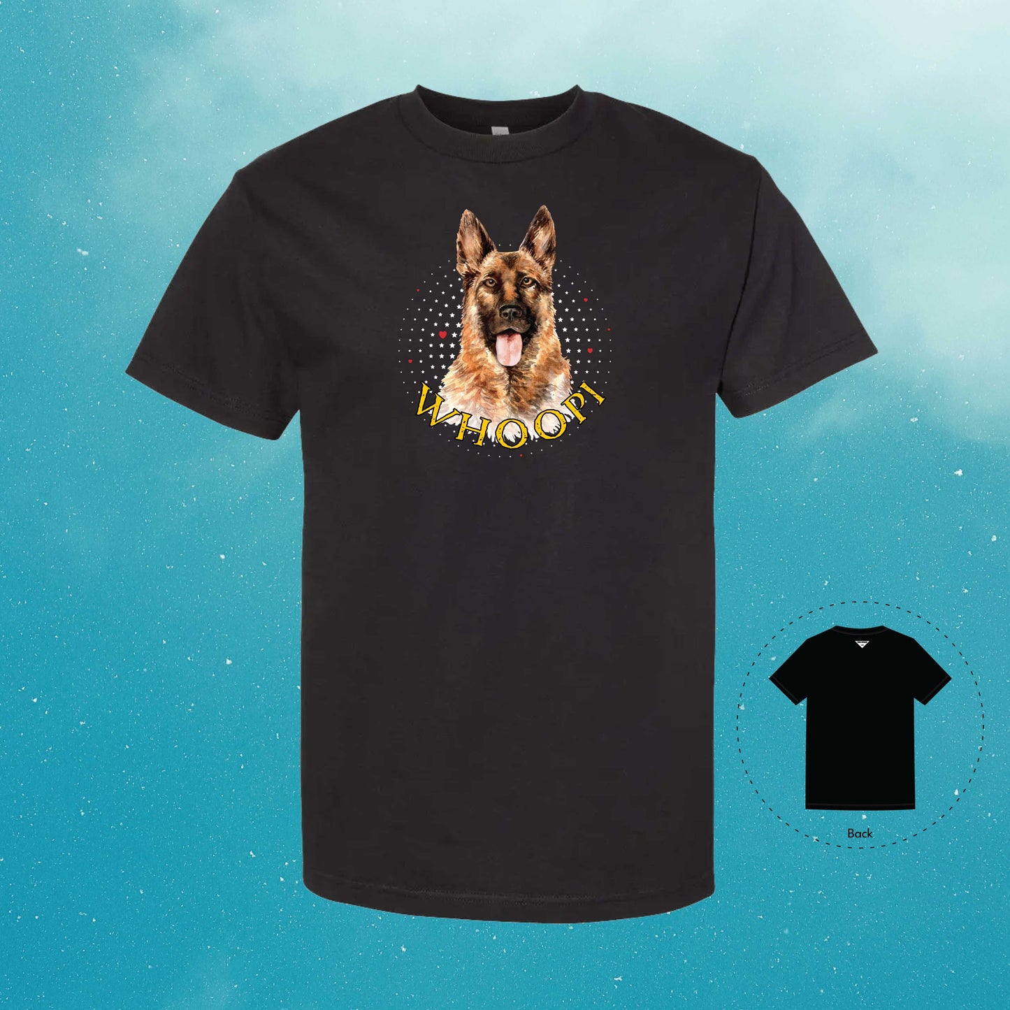 German Shepherd Personalized Black T-Shirt