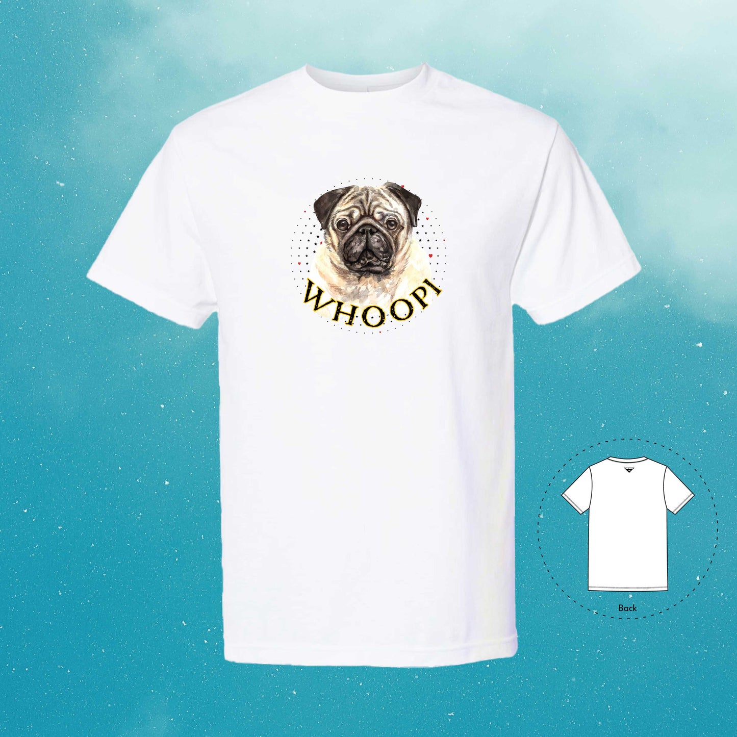 Pug Personalized White T-Shirt