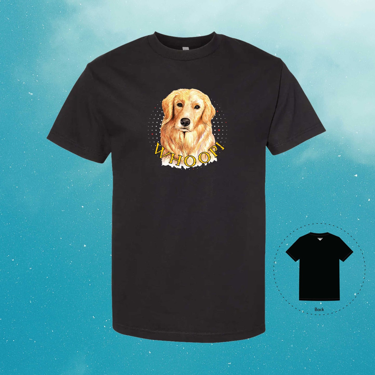 Golden Retriever Personalized Black T-Shirt