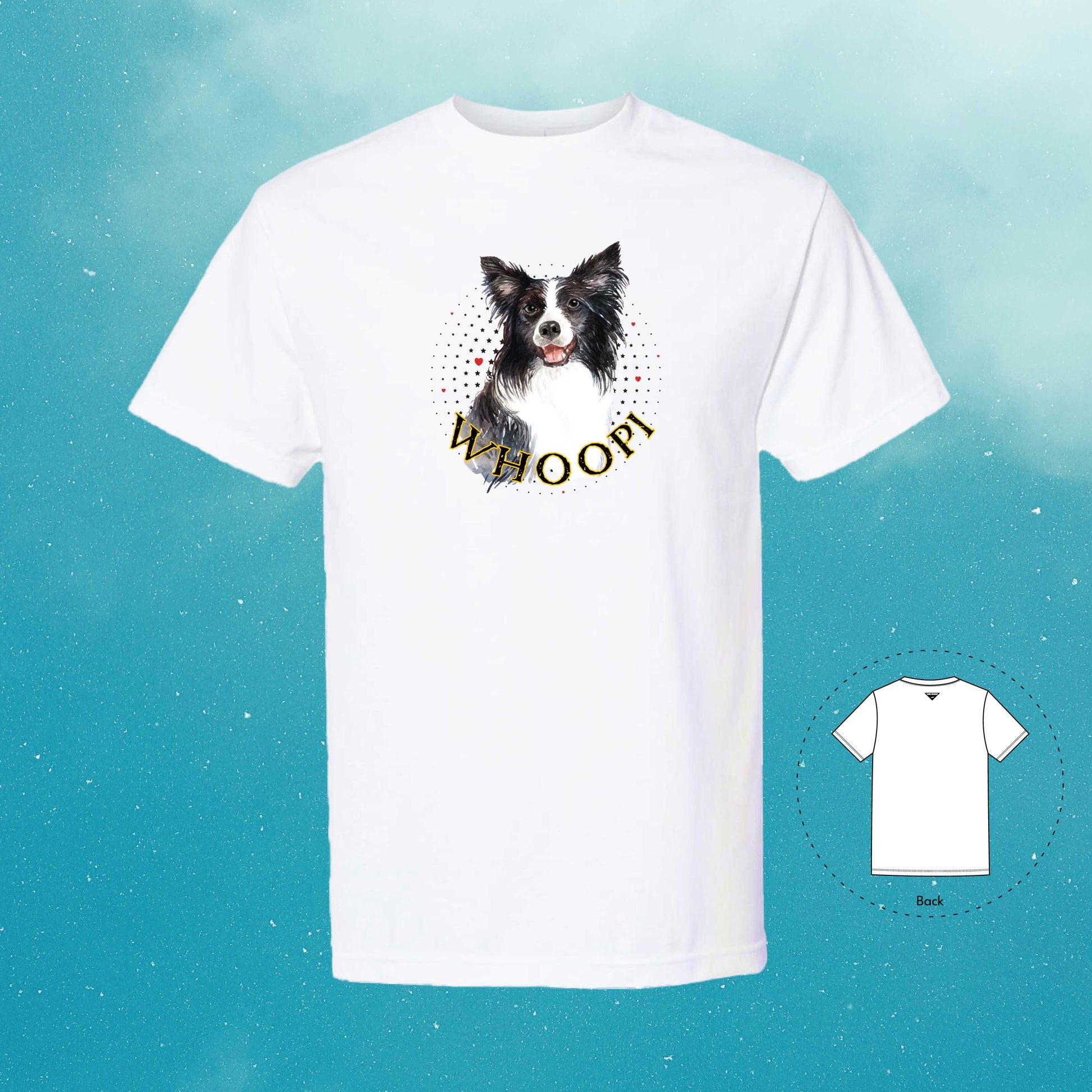 Border Collie Personalized White T-Shirt