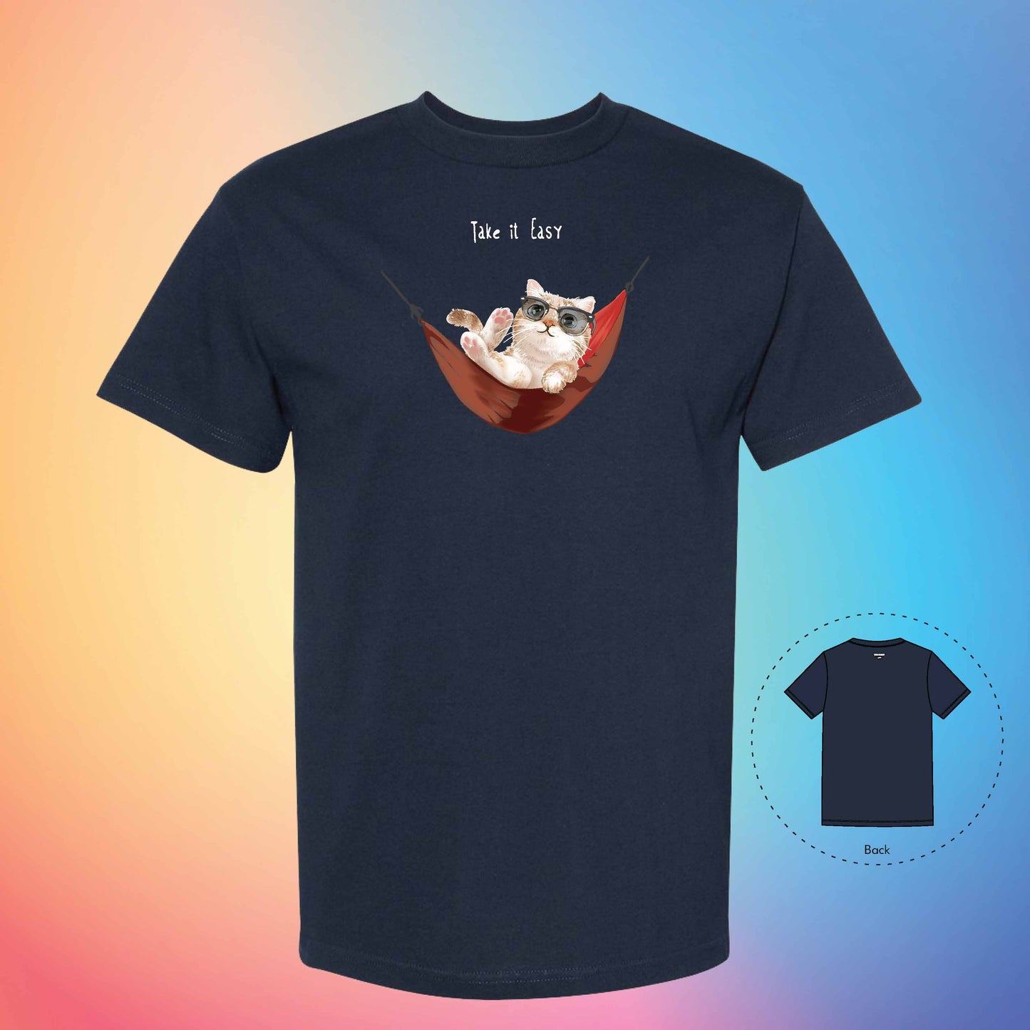 CHILL AND RELAX | Meow T-Shirt (True Navy)