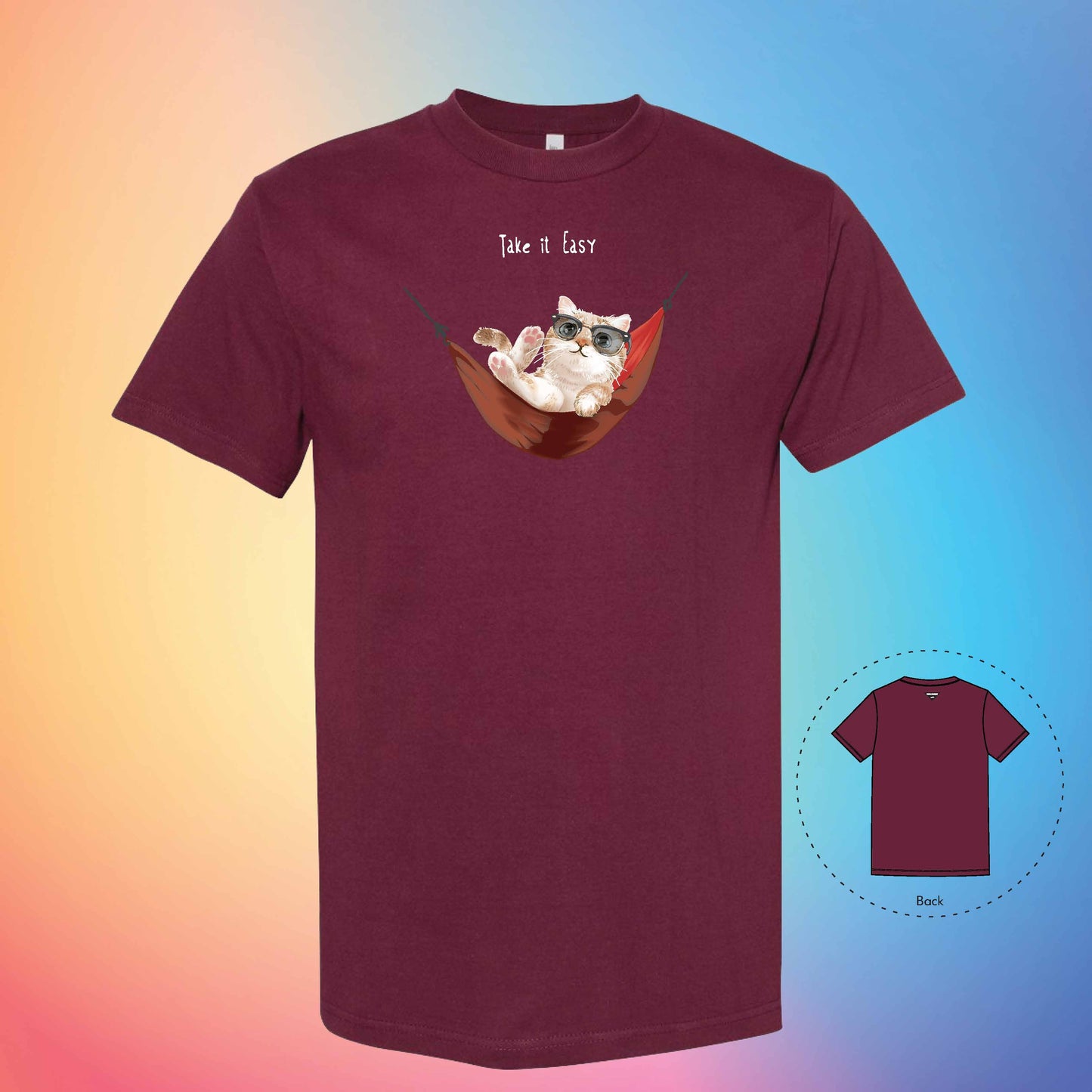 CHILL AND RELAX | Meow T-Shirt (Burgundy)