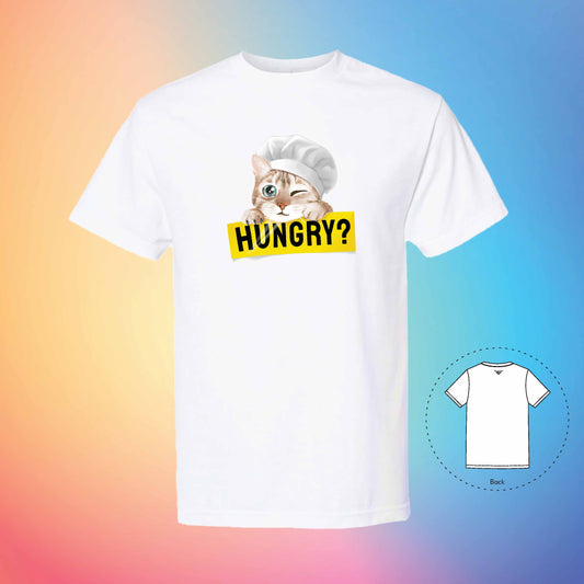 CHEF IS HUNGRY | Meow T-Shirt (White)