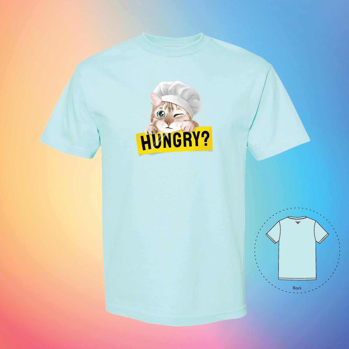 CHEF IS HUNGRY | Meow T-Shirt (Celadon)