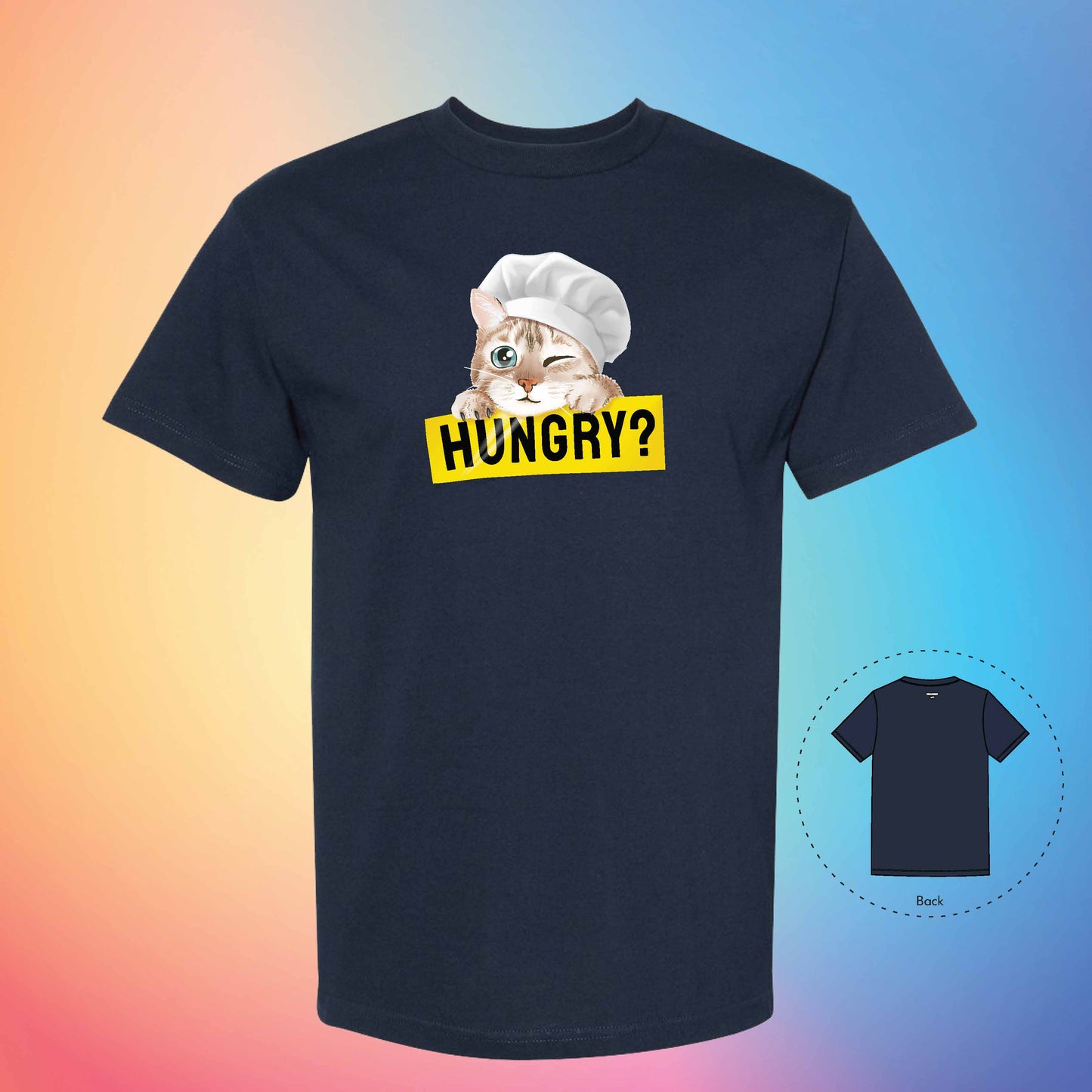 CHEF IS HUNGRY | Meow T-Shirt (True Navy)