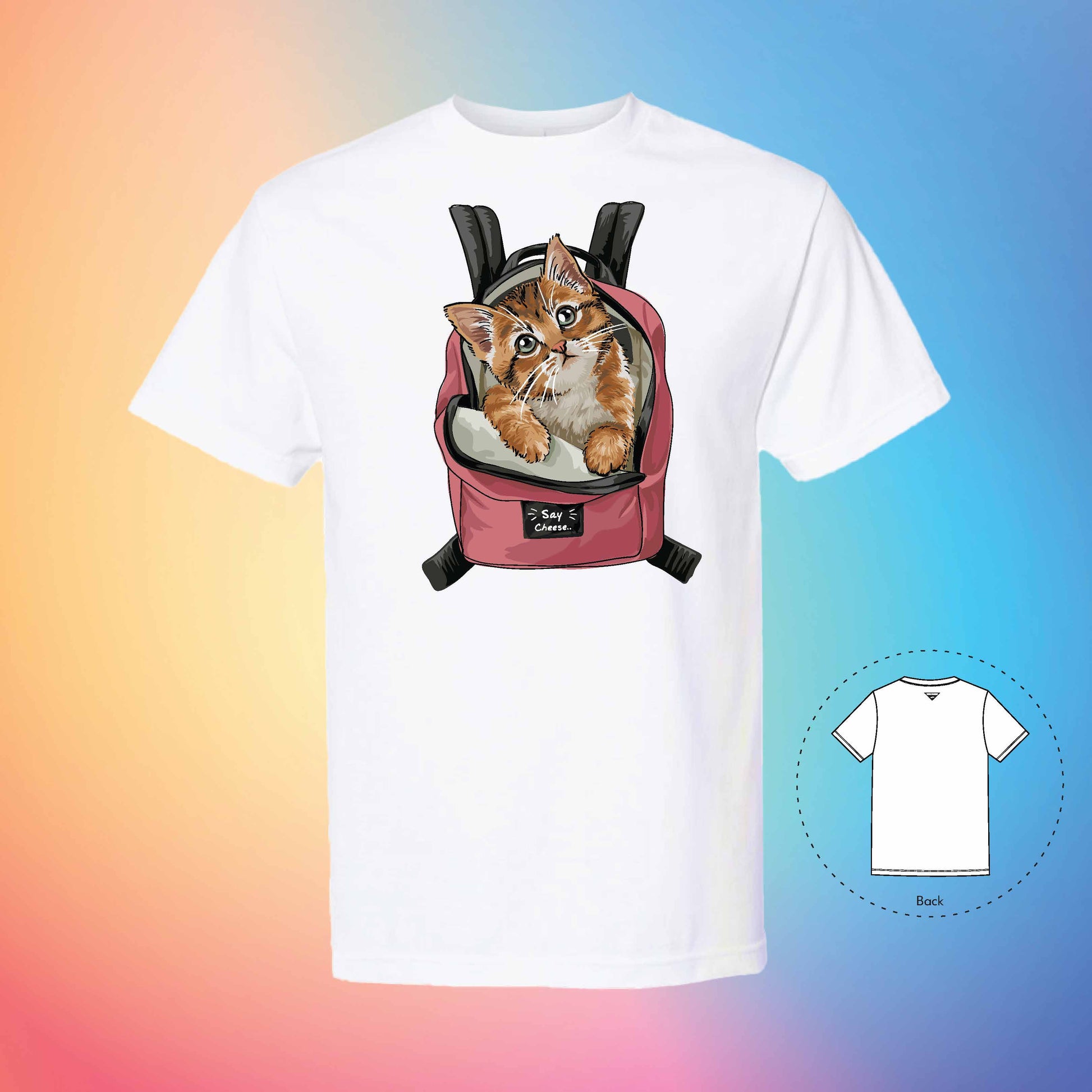 ANTI-LONE BACKPACK | Meow T-Shirt (White)