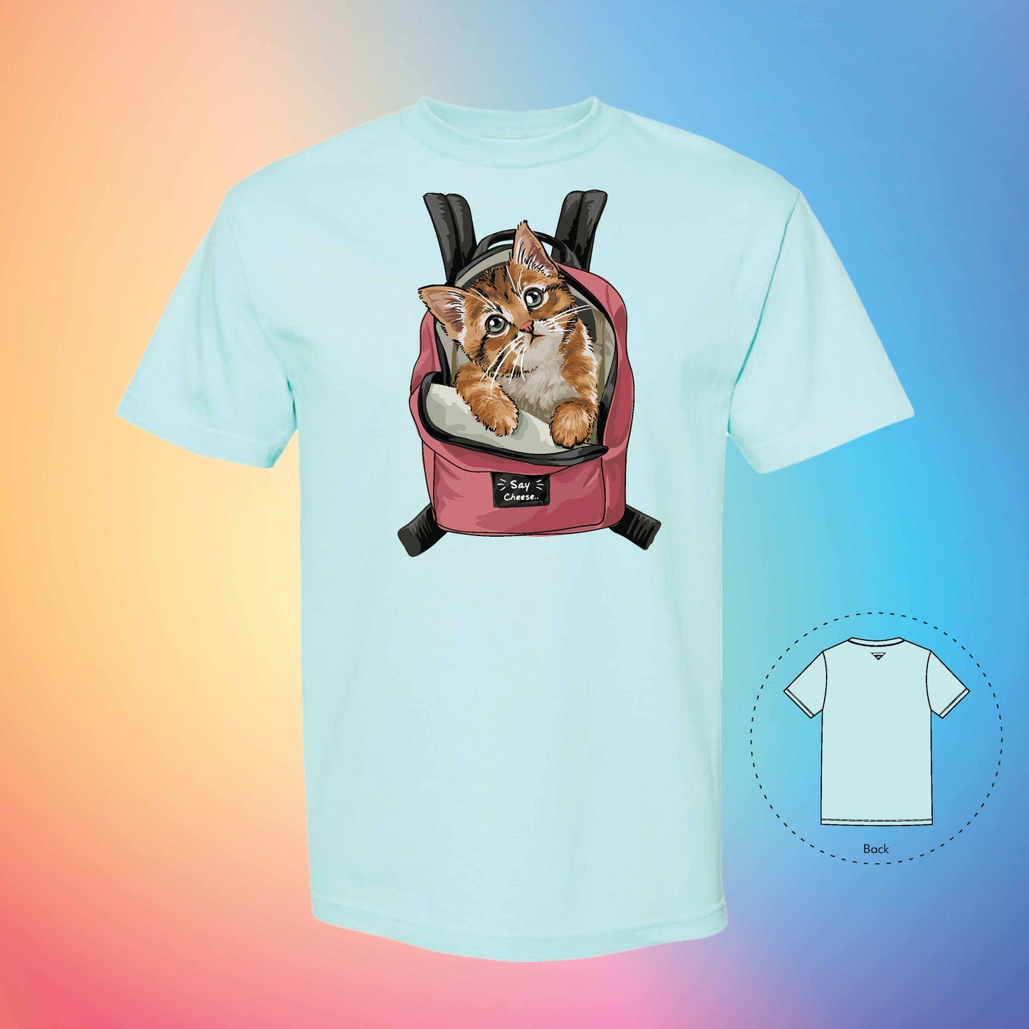 ANTI-LONE BACKPACK | Meow T-Shirt (Celadon)