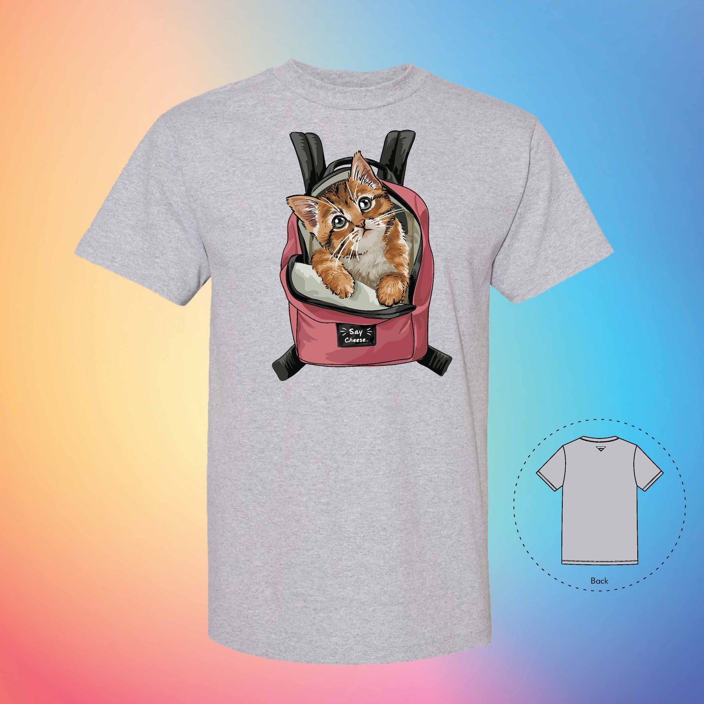 ANTI-LONE BACKPACK | Meow T-Shirt (Grey)