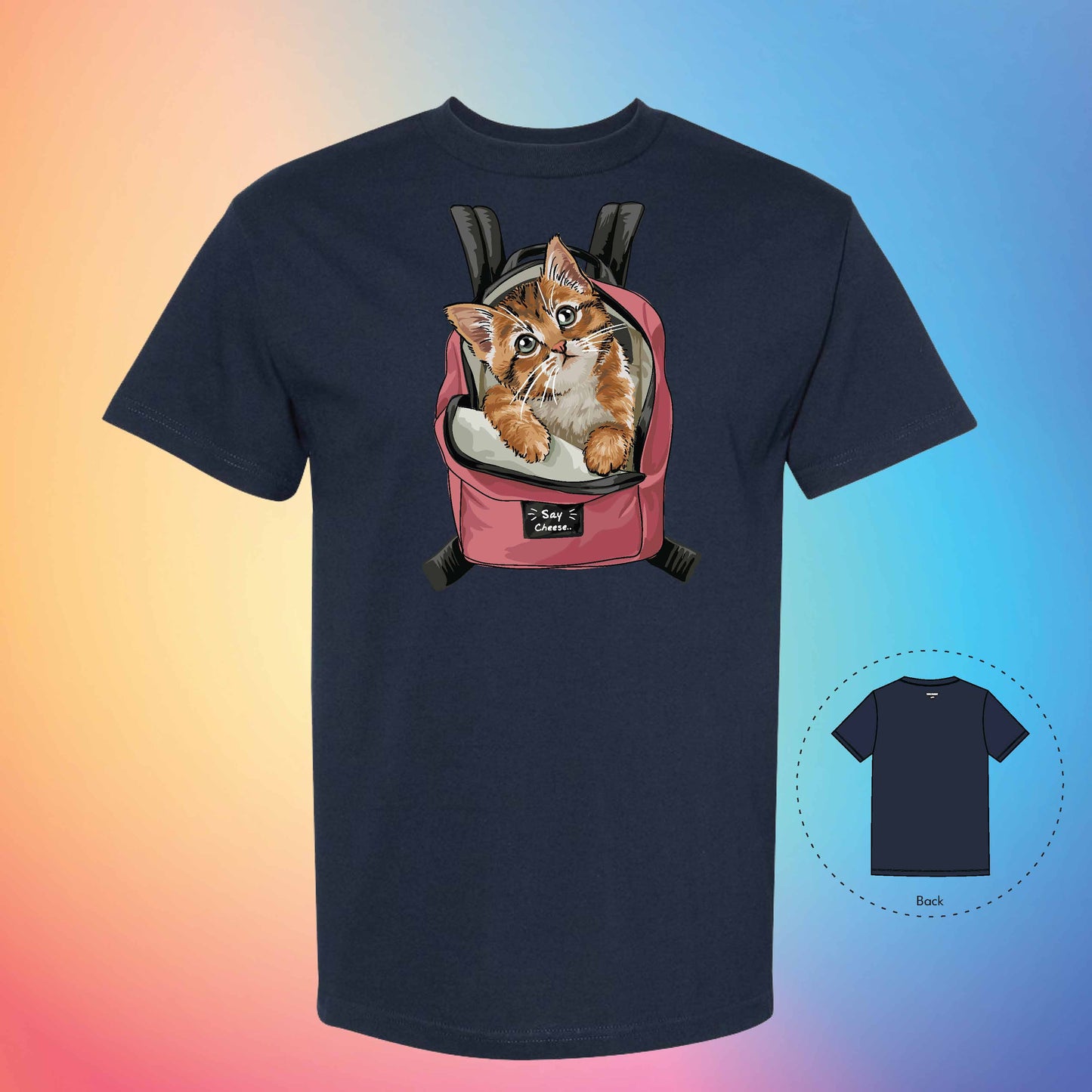 ANTI-LONE BACKPACK | Meow T-Shirt (True Navy)