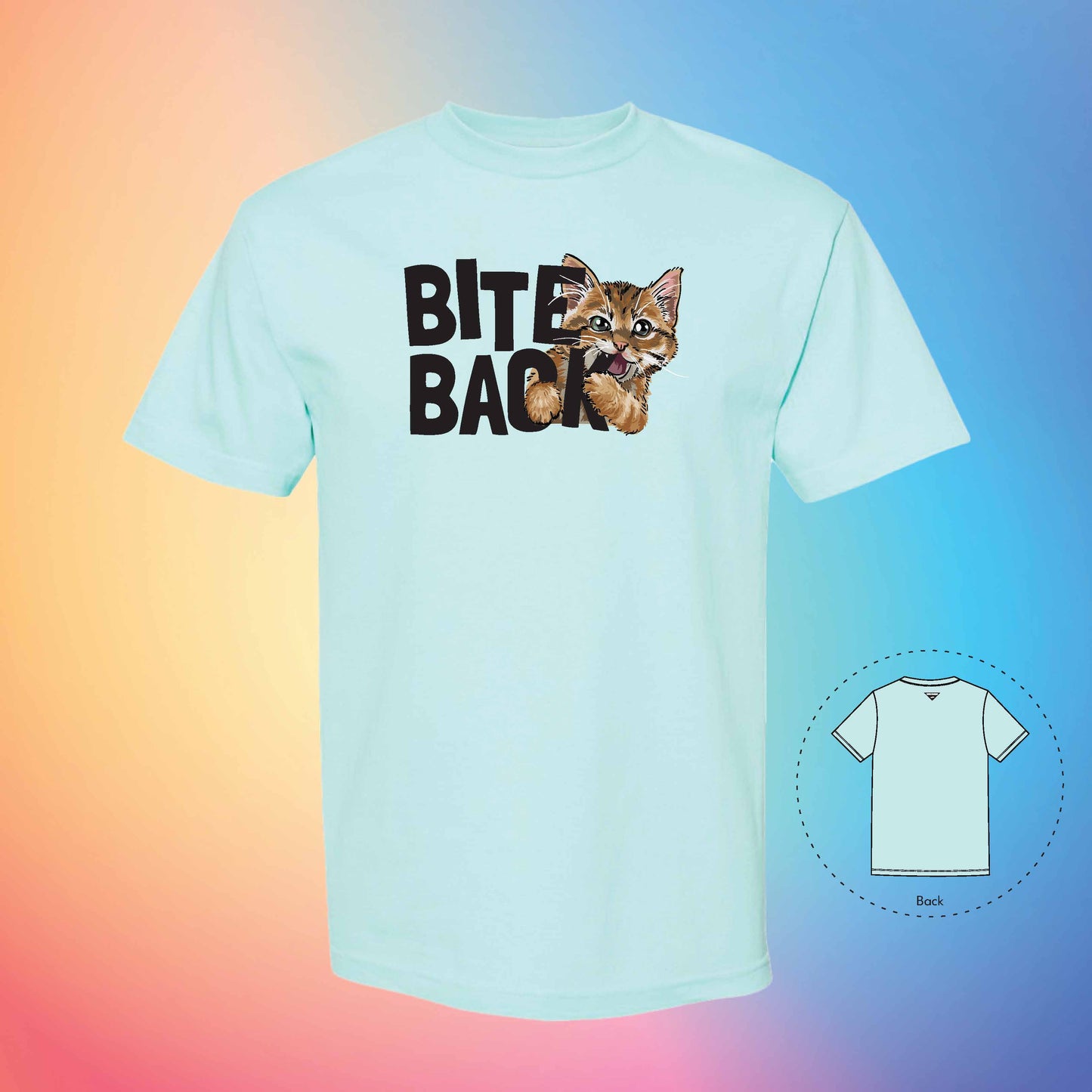 BITE BACK | Meow T-Shirt (Celadon)