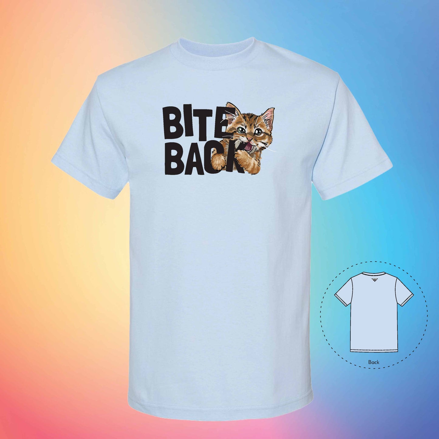 BITE BACK | Meow T-Shirt (Powder Blue)