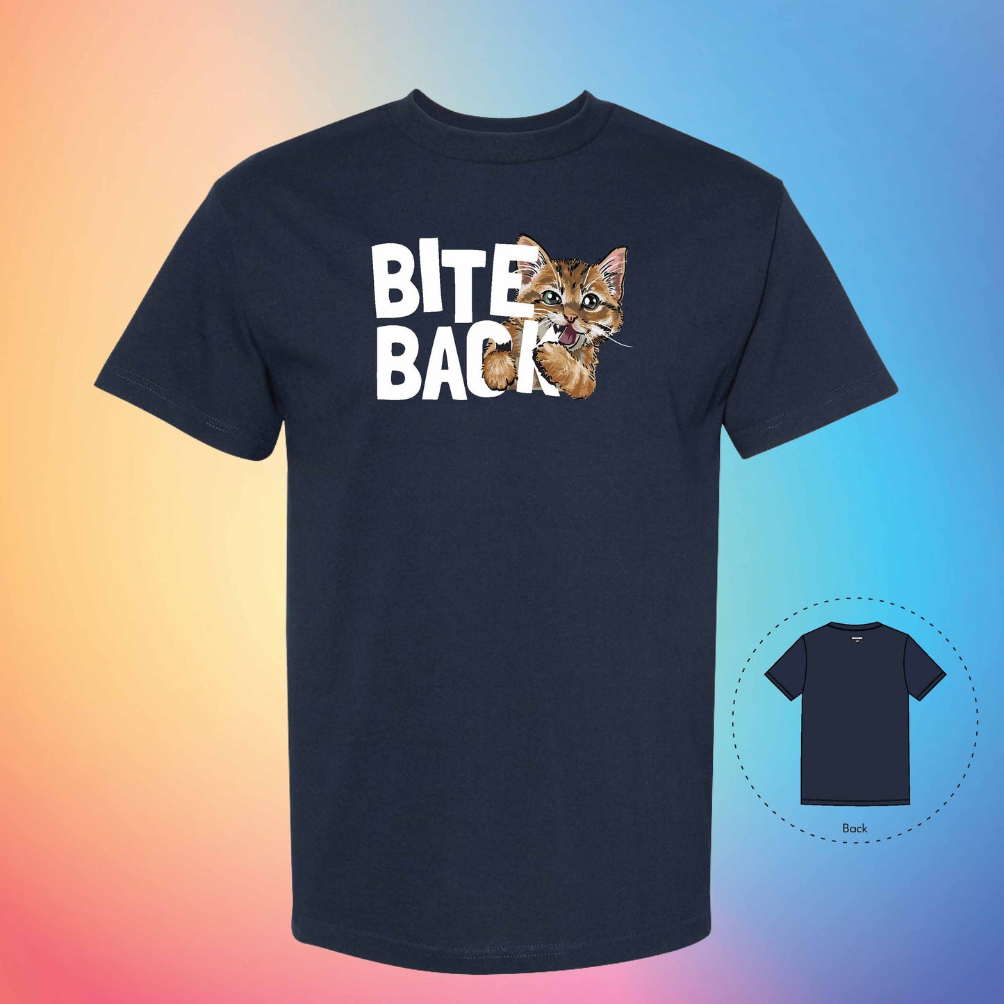 BITE BACK | Meow T-Shirt (True Navy)