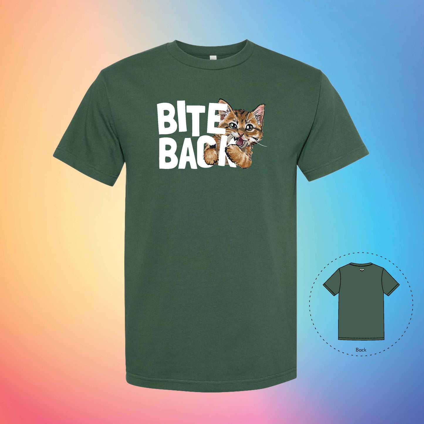 BITE BACK | Meow T-Shirt (Forest Green)