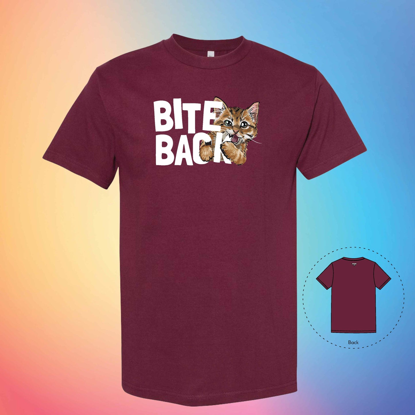 BITE BACK | Meow T-Shirt (Burgundy)