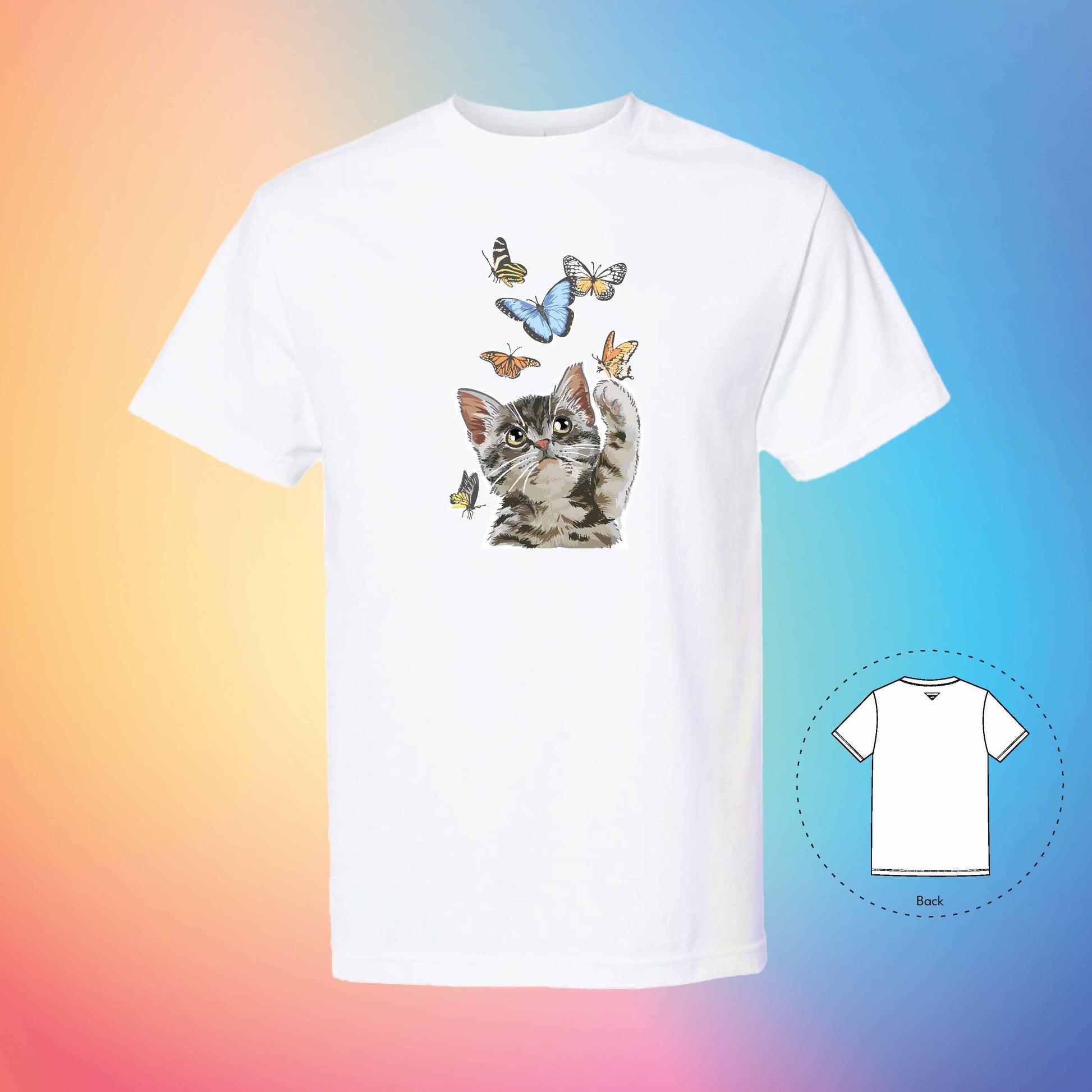 FEELING BUTTERFLIES | Meow T-Shirt (White)