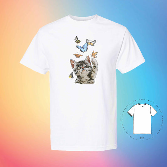 FEELING BUTTERFLIES | Meow T-Shirt (White)