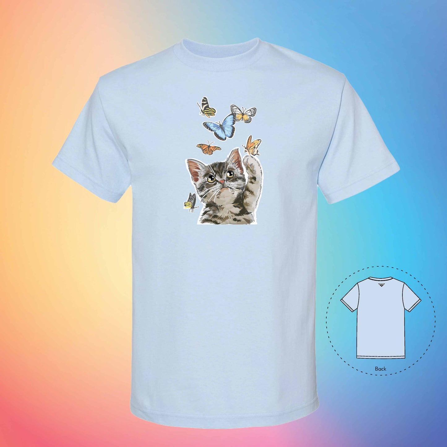 FEELING BUTTERFLIES | Meow T-Shirt (Powder Blue)