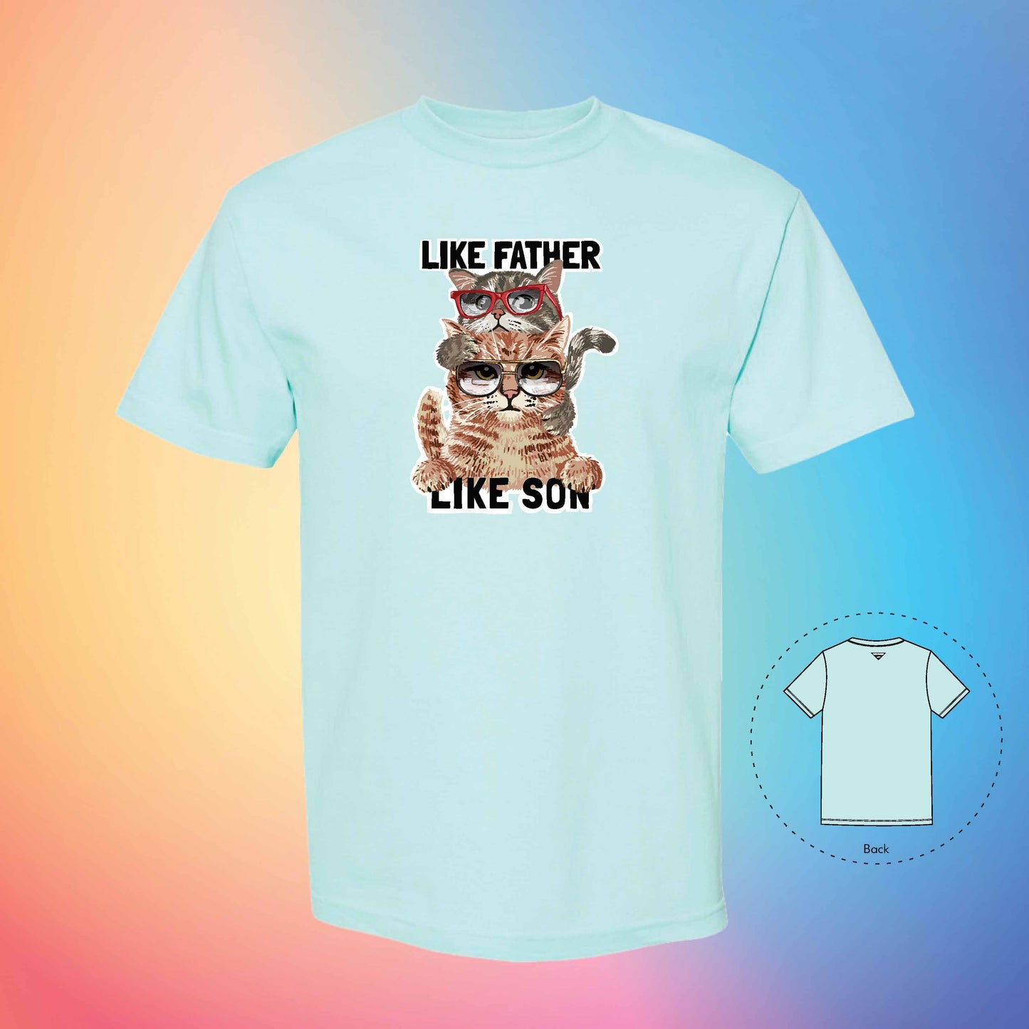 LIKE FATHER LIKE SON | Meow T-Shirt (Celadon)