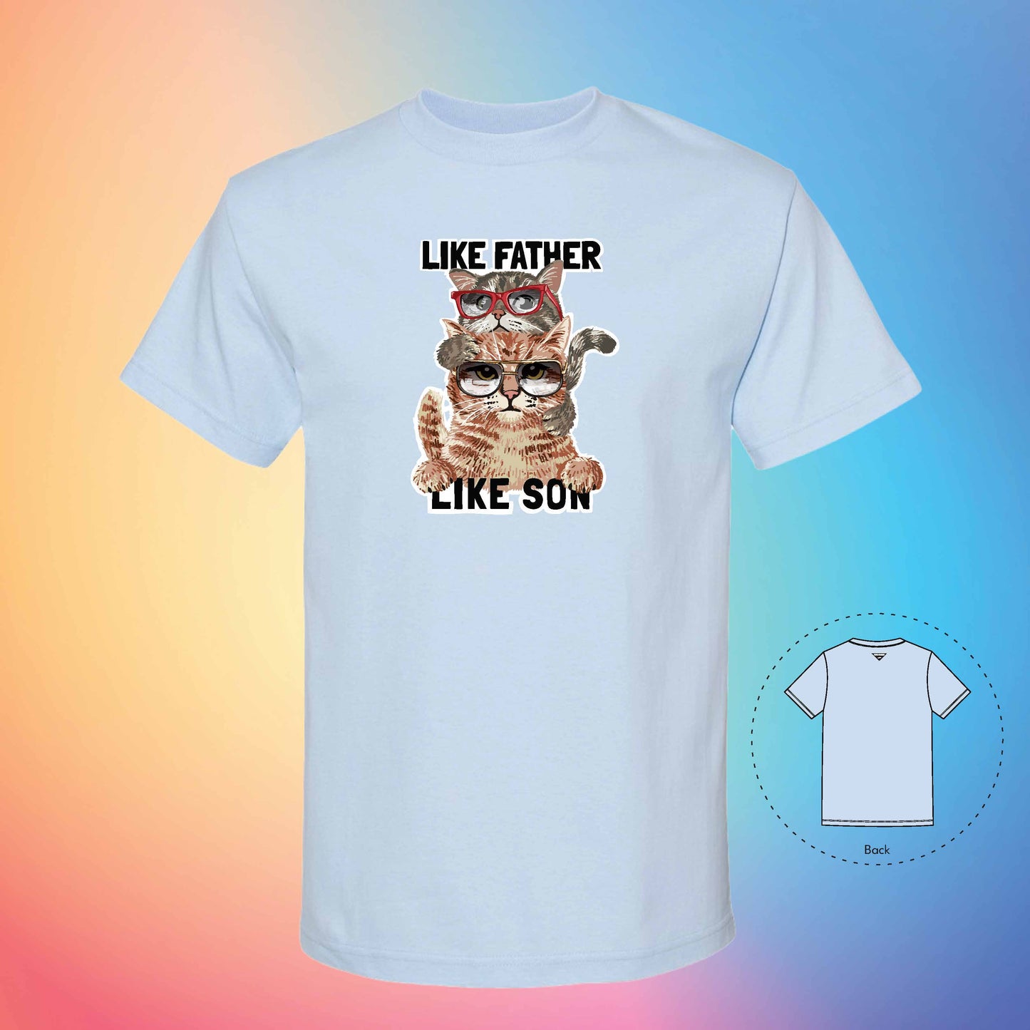 LIKE FATHER LIKE SON | Meow T-Shirt (Powder Blue)