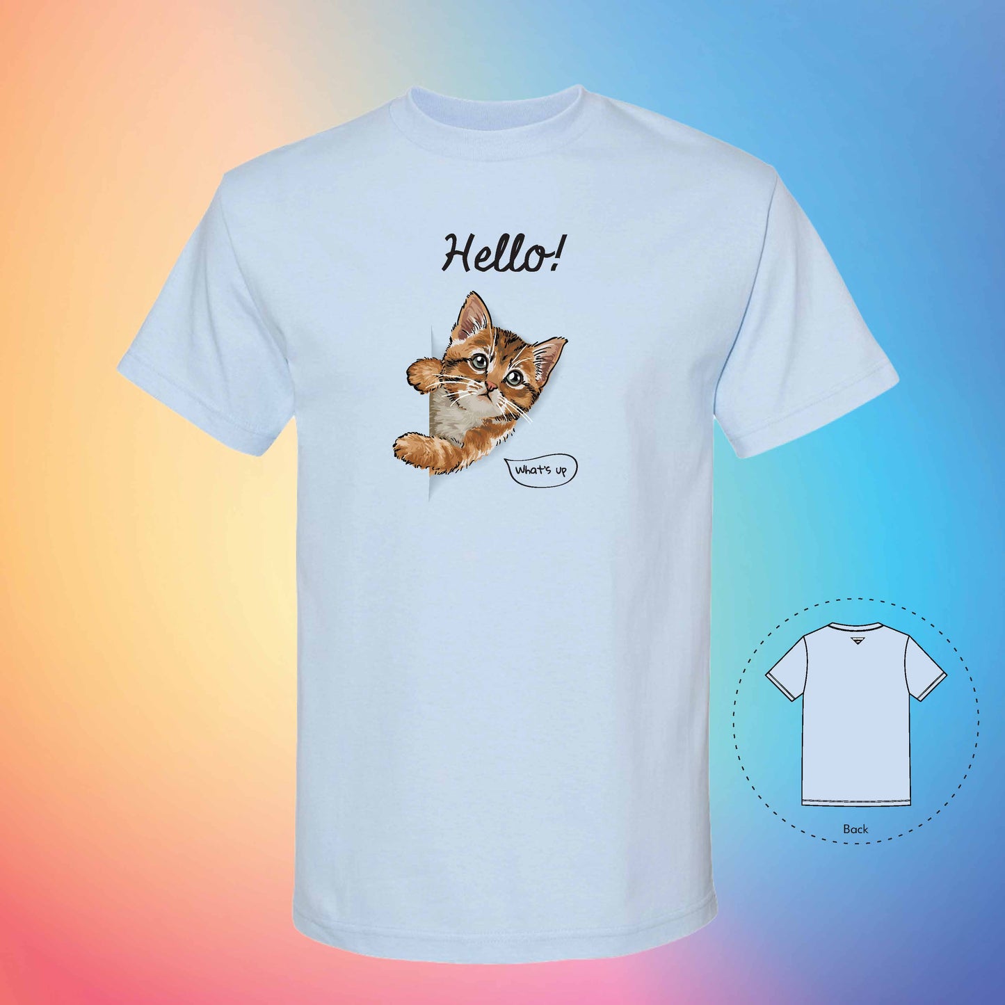 HELLO | Meow T-Shirt (Powder Blue)