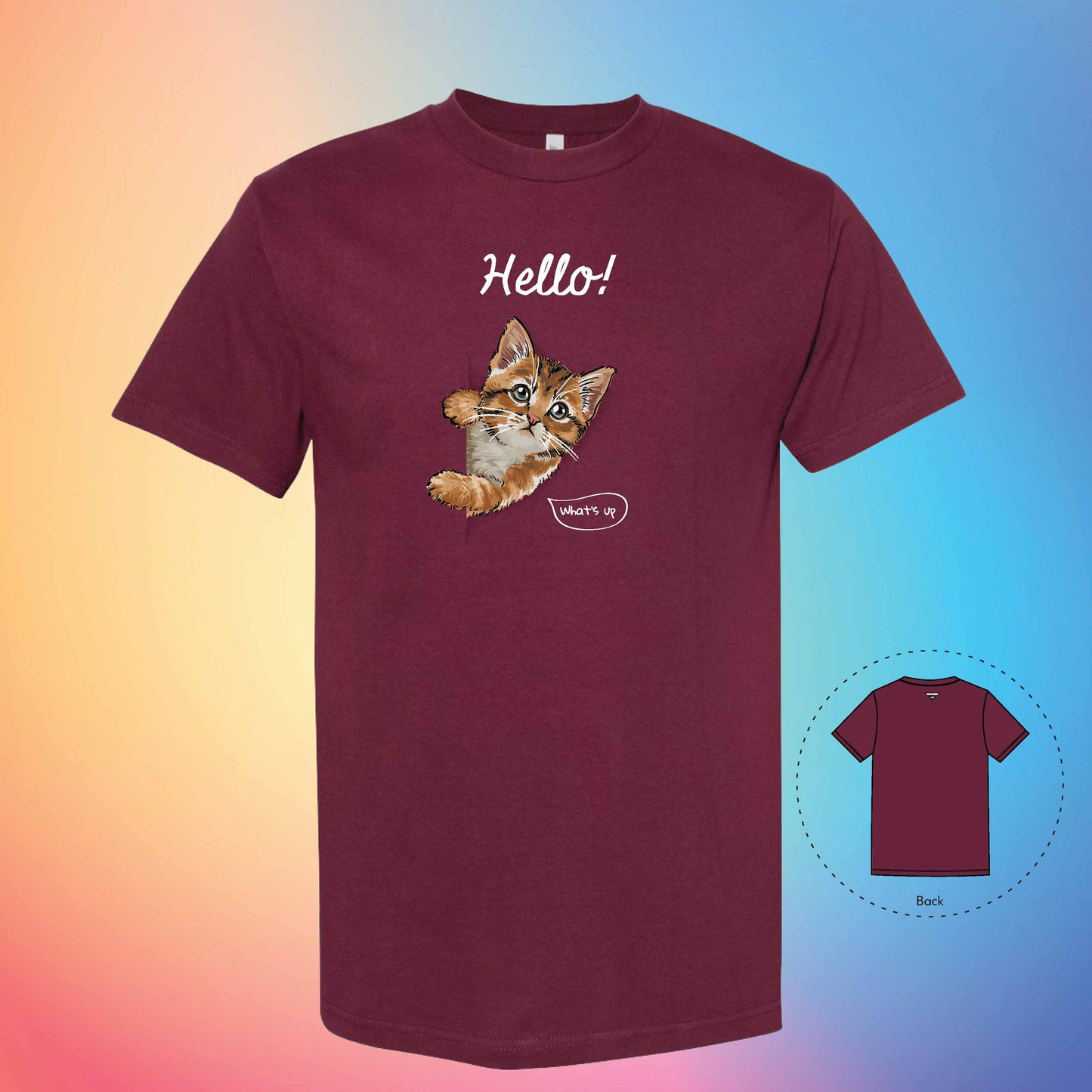 HELLO | Meow T-Shirt (Burgundy)