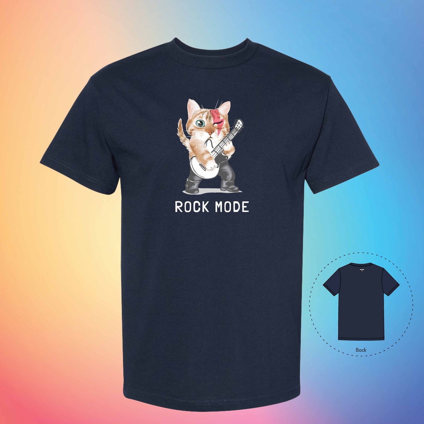 LET'S ROCK | Meow T-Shirt (True Navy)