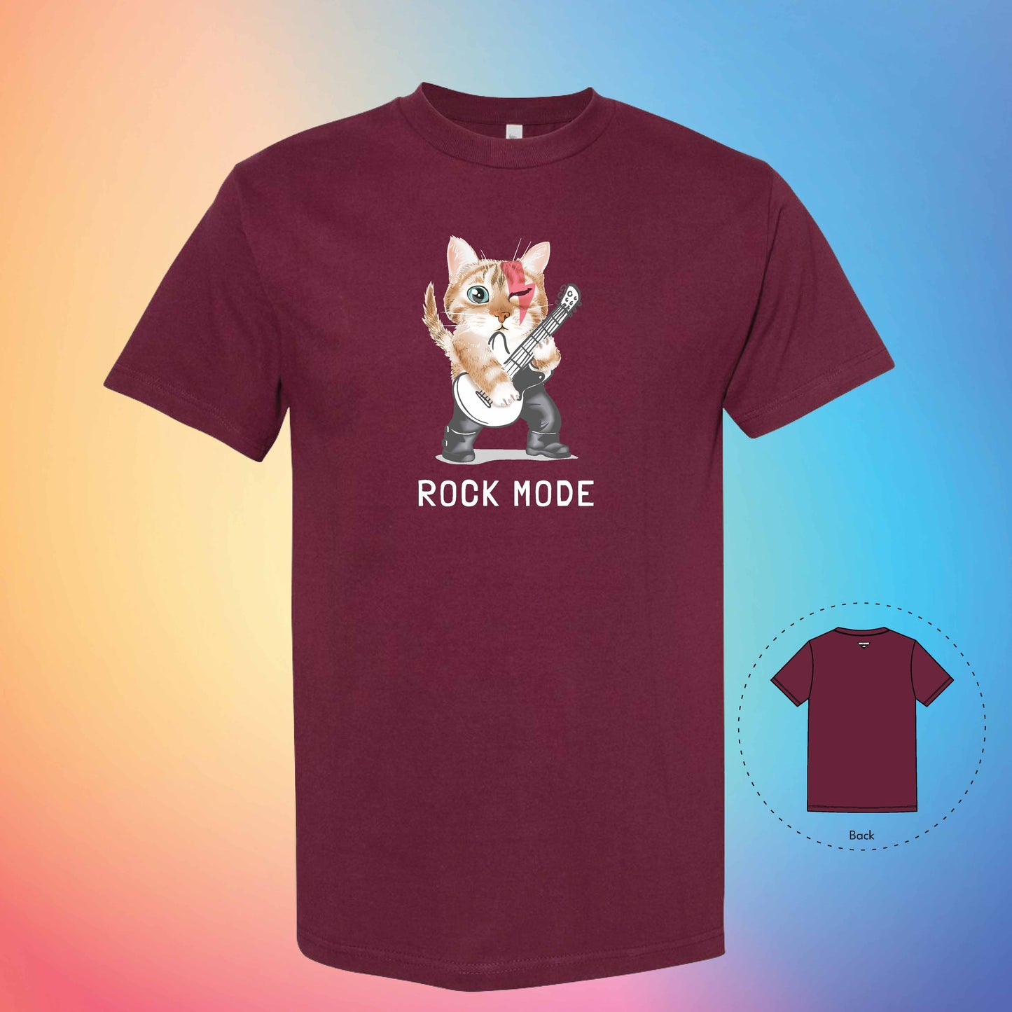 LET'S ROCK | Meow T-Shirt (Burgundy)